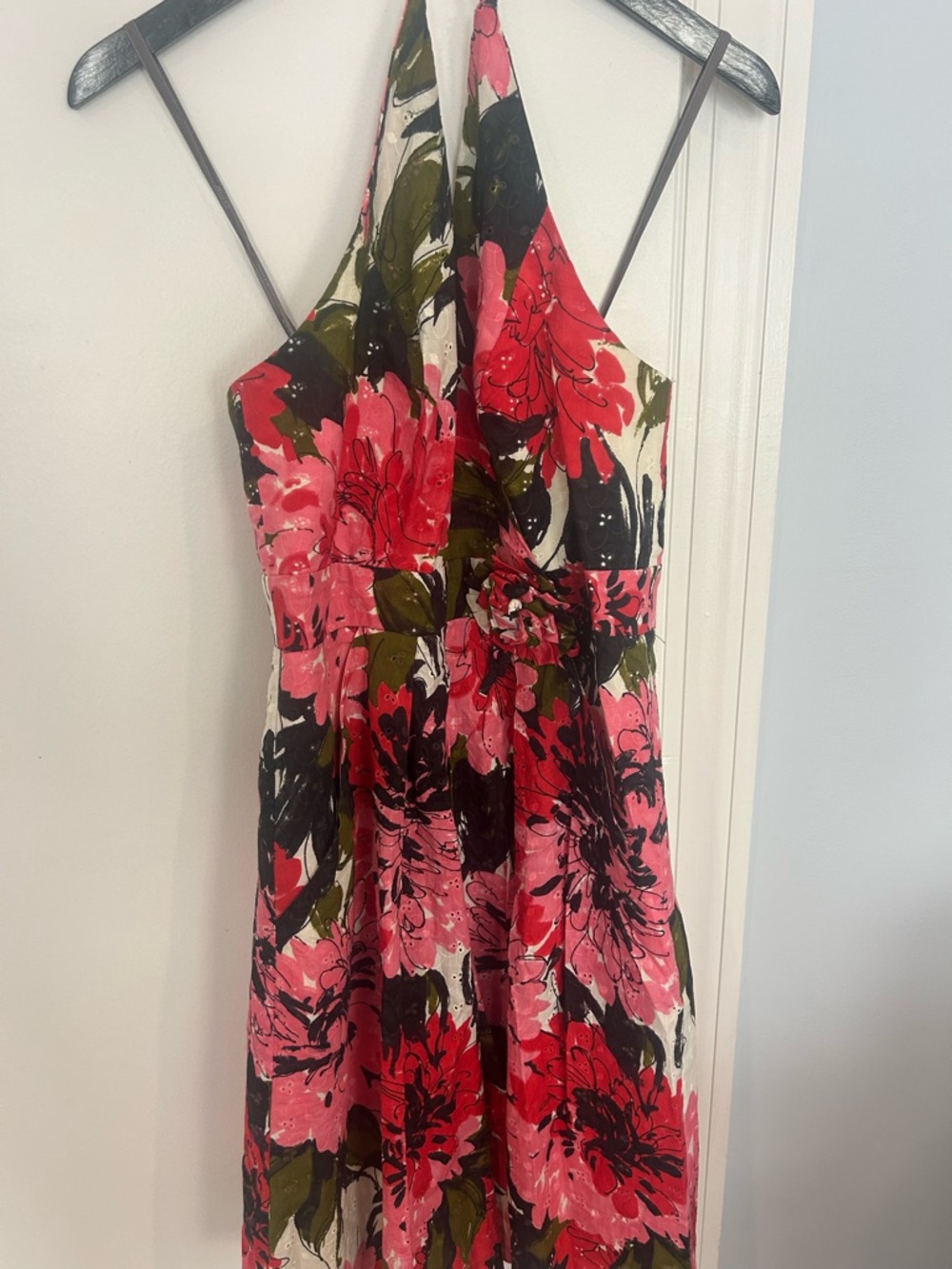 Muse Pink and Red Floral Halter Dress